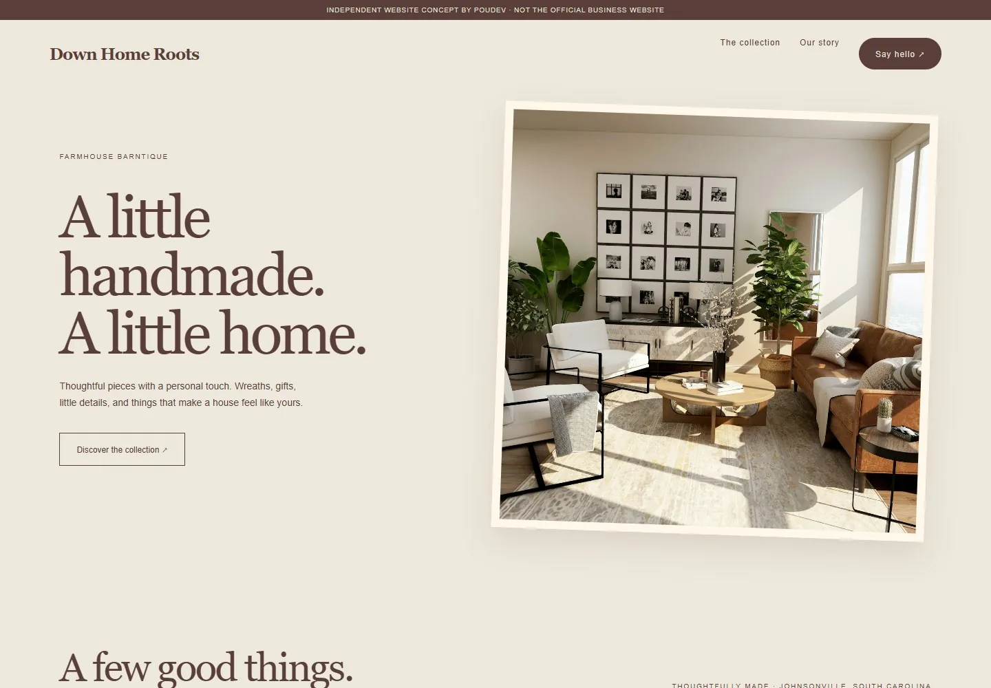 Down Home Roots website design preview